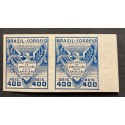 L) 1937 BRAZIL, PROOFS, SQUINCENTENNIAL OF THE NORTH AMERICAN CONSTITUTION, COAT OF ARMS, BLUE, 400 REIS, XF
