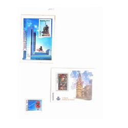 M) 2004, SPAIN, NATIONAL PHILATELIC EXHIBITION EXFILNA04 VALLADOLID, MONUMENT TO CHRISTOPHER COLUMBUS, STAINED GLASS WINDOWS