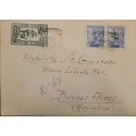 A) 1950, SPAIN, FROM BARCELONA TO BUENOS AIRES-ARGENTINA, GRAL FRANCO AND VOLUNTARY CONTRIBUTION STAMPS