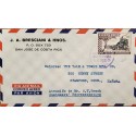 L) 1951 COSTA RICA, WAR OF NATIONAL LIBERATION, BATTLE, SOLDIER, 55 CENTIMOS, AIRMAIL, CIRCULATED COVER FROM