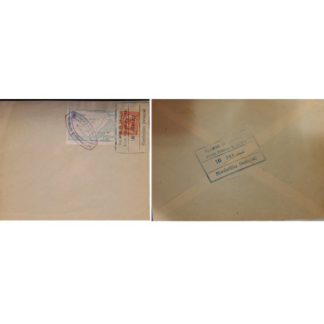 L) 1922 COLOMBIA, COAT OF ARMS, RED, 3C, COLOMBIAN NAVIGATION COMPANY, AIRMAIL, XF