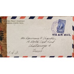 L) 1943 COSTA RICA, FRANCISCO MARIA OREAMUNO, 60C, AIRMAIL, CIRCULATED COVER FROM COSTA RICA TO USA
