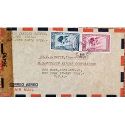 L) 1944 COSTA RICA, CENTENARY OF THE FOUNDATION OF THE CITY OF SAN RAMÓN, ALLEGORY, ANGELS, 60C, BLUE, 45C, AIRMAIL