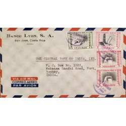 L) 1959 COSTA RICA, NATIONAL INDUSTRIES, SUGAR, OILS AND FATS, FACTORY, AIRMAIL, CIRCULATED COVER FROM