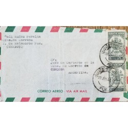 J) 1946 MEXICO, AZTEC BIRDMAN, AIRMAIL, CIRCULAYED COVER, FROM MATAMOROS TO ARGENTINA