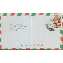 J) 1945 MEXICO, SYMBOLICAL OF FLIGHT, AIRMAIL, CIRCULATED COVER, FROM MEXICO TO NEW YORK