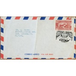 J) 1944 MEXICO, EAGLEMAN OVER MOUNTAINS, SYMBOL OF AIR SERVICE, MULTIPLE STAMPS, AIRMAIL, CIRCULATED