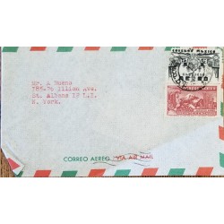 J) 1944 MEXICO, EAGLEMAN OVER MOUNTAINS, SYMBOL OF AIR SERVICE, MULTIPLE STAMPS, AIRMAIL, CIRCULATED