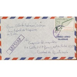 L) 1973 COSTA RICA, IMMEDIATE DELIVERY, 75 CENTS, GREEN, ROAD TO THE IRAZU VOLCANO, CIRCULATED COVER FROM COSTA RICA