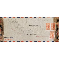 L) 1943 COSTA RICA, JOSE JOAQUIN MORA, 85 CENTS, BY CLIPPER AIRMAIL, CENSORSHIP, CIRCULATED COVER FROM COSTA RICA