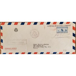 L) 1949 COSTA RICA, COLUMBUS FLEET, BOAT, SAILBOAT, OFFICIAL AIR MAIL, SECRETARY OF FINANCE AND COMMERCE, CIRCULATED COVER