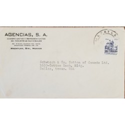 J) 1945 MEXICO, CATHEDRAL OF PUEBLA, AIRMAIL, CIRCULATED COVER, FROM MAZATLAN TO TEXAS