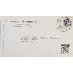 J) 1945 MEXICO, CATHEDRAL OF PUEBLA, CAMPAIGN OF PERSONAL SUPERIORATION, MULTIPLE STAMPS, AIRMAIL, CIRCULATED COVER