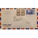 L) 1950 COSTA RICA, SALVADOR LARA, UPU, 25 CENTS, BLUE, AIRMAIL, CIRCULATED COVER FROM COSTA RICA TO USA