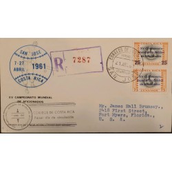 L) 1961 COSTA RICA, NATIONAL INDUSTRIES, PHARMACY, XV WORLD FANS BASEBALL CHAMPIONSHIP, CIRCULATED COVER FROM