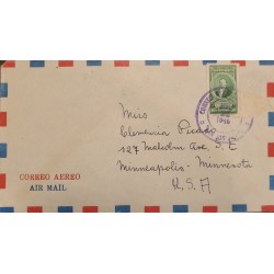 L) 1945 COSTA RICA, FRANCISCO MARIA OREAMUNO, GREEN, 60CENTS, AIRMAIL, CIRCULATED COVER FROM COSTA RICA TO USA