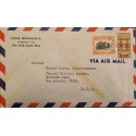 L) 1949 COSTA RICA, BRAULIO CARRILLO, OVERPRINT IN RED, FIFTY YEARS OLD OF THE NATIONAL THEATER, AIRMAIL, CIRCULATED COVER