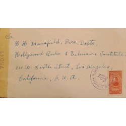 L) 1945 COSTA RICA, FRANCISCO MORAZAN, RED, 15CENTS, CIRCULATED COVER FROM COSTA RICA TO USA