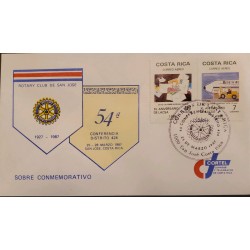 L) 1987 COSTA RICA, ROTARY CLUB, XL ANIVERSARY LACSA, 7 COLONES, AIRMAIL, CIRCULATED COVER FROM COSTA RICA TO USA