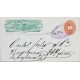 J) 1870 MEXICO, NUMERAL, 10 CENTS ORANGE, EXPRESS WELLS FARGO, POSTAL STATIONARY, CIRCULATED COVER, FROM TLACOAXPAN