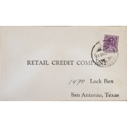 J) 1917 MEXICO, CROSS OF PALENQUE, RETAIL CREDIT COMPANY, CIRCULATED COVER, FROM MEXICO TO TEXAS
