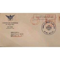 L) 1946 COSTA RICA, METHER STAMPS, COSTA RICA CHAMBER OF COMMERCE, CIRCULATED COVER FROM COSTA RICA TO MEXICO