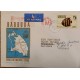J) 1970 ANTIGUA AND BARBUDA, FRENCH ANGELFISH, MAP, WITH SLOGAN CANCELLATION, AIRMAIL, CIRCULATED