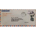 J) 1957 SPANISH GUINEA, MULTIPLE STAMPS, AIRMAIL, CIRCULATED COVER, FROM SPANISH GUINEA TO NEW YORK
