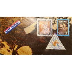 L) 1980 COSTA RICA, TRIANGLE, BEAR, PICTURE ENVELOPE, NATURE, ANIMALS, FAUNA, BIRDS, INTERNATIONAL YEAR OF THE CHILD