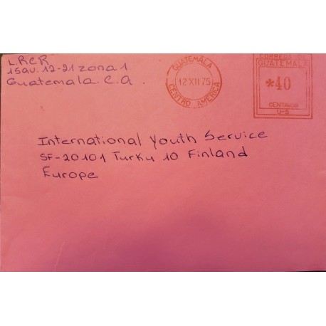 A) 1975, GUATEMALA, METER STAMP, SHIPPED TO FINLAND, XF