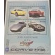 J) 1971 TUVALU, 50TH ANNIVERSARY OF THE CORVETTE, FUELL INYECTION, OLD CARS, SOUVENIR SHEET, XF