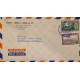 L) 1954 COSTA RICA, UPU, WORLD, 1874 - 1949, AIRPLANE, MAIL PLANE ABOUT TO LAND, 35 CENTS, AIRMAIL, CIRCULATED COVE