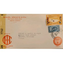L) 1943 COSTA RICA, MANUEL AGUILAR, AMERICAN AND CARIBBEAN FOOTBALL CHAMPIONSHIP, YALE, CIRCULATED COVER FROM