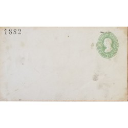 J) 1882 MEXICO, HEAD, 10 CENTS GREEN, POSTAL STATIONARY, XF