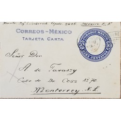 J) 11925 MEXICO, AZTEC CALENDAR, POSTAL STATIONARY, AIRMAIL, CIRCULATED COVER, FROM MEXICO TO MONTERREY