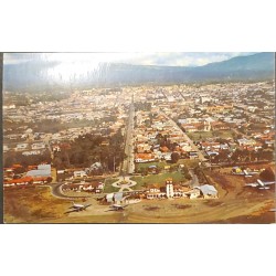 L) 1960 COSTA RICA, III PAN AMERICAN FOOTBALL GAMES, ORANGE, PLAYER, 35 CENTS, CITY, AIRPLANE, ARCHITECTURE, POSTCARD
