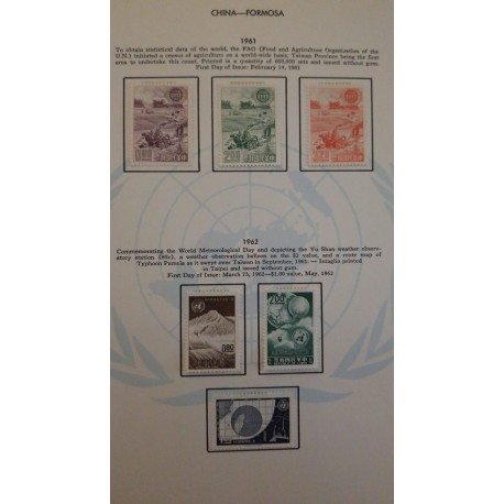 J) 1961-1962 CHINA, FOOD AND AGRICULTURE ORGANIZATION OF THE UN, COMMEMORATING THE WORLD METEOROLOGICAL