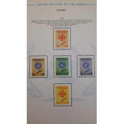J) 1962 COLOMBIA, ISSUED TO PUBLICITY THE WORLD HEALTH ORGANIZATION AN AGENCY OF THE UN, IN ITS CAMPAING