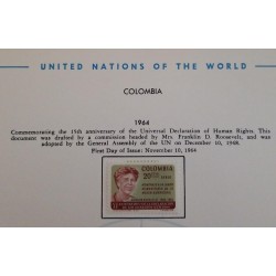 J) 1964 COLOMBIA, COMMEMORATING THE 15TH ANNIVERSARY OF THE UNIVERSAL DECLARATION OF HUMAN RIGHTS