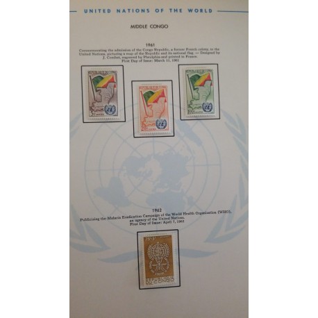 J) 1961 CONGO, COMMEMORATING THE ADMISION OF REPUBLIC OF COGO, MAP AND FLAG, PAGE NOT INCLUDED UNLESS