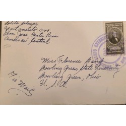 L) 1943 COSTA RICA, JOSE RAFAEL DE GALLEGOS, 45 CENTS, AIRMAIL, CIRCULATED COVER FROM COSTA RICA TO USA