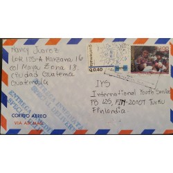 A) 1996, GUATEMALA, FROM GUATEMA TO FINLAND, SPECIAL DELIVERY, AIRMAIL, BREASTFEEDING,