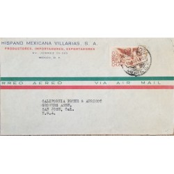 J) 1944 MEXICO, SYMBOLICAL OF FLIGHT, AIRMAIL, CIRCULATED COVER, FROM MEXICO TO USA
