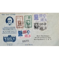 J) 1972 MEXICO, INTERNATIONAL PHILATELIC EXHIBITION, FRANKLIN D ROOSVELT, MULTIPLE STAMPS, AIRMAIL, CIRCULATED