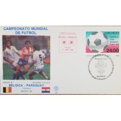 J) 1986 MEXICO, WORLD FOOTBALL CHAMPIONSHIP MEXICO, BELGIUM-PARAGUAY, FDC