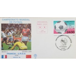 J) 1986 MEXICO, WORLD FOOTBALL CHAMPIONSHIP MEXICO, FRANCE-URSS, FDC
