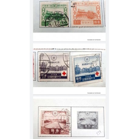 L) 1934 JAPAN, SCOTT 217 10S BLUE&RED, "15TH INTERNATIONAL RED CROSS CONFERENCE", ARCHITECTURE, MEIJI SHRINE,3SEN