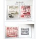 L) 1935 - 1942 JAPAN, " WHITE TOWER OF LIAOYANG AND WARSHIP, SCOTT 218 1 1/2S OLIVE GREEN, RED, BOAT, 6SEN, 3SEN
