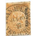 J) 1866 MEXICO, IMPERIAL EAGLE, 2 REALES YELLOW, FIRST PERIOD, CIRCULAR CANCELLATION, VERACRUZ DISTRICT