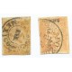 J) 1866 MEXICO, IMPERIAL EAGLE, 2 REALES YELLOW, CIRCULATED COVER, SET OF 2, MEXICO GOTIC, VERACRUZ DISTRICT